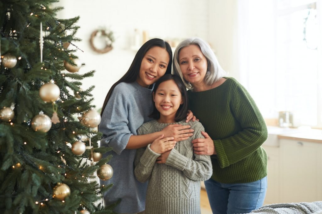 Happy Asian family